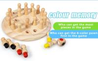 Juego De Ajedrez De Madera Para Niños Juguete Educativo Montessori De Color Sensación Y Memoria Match Stick Chess Juego De Fiesta Para Bebés Y Niñas - details 3
