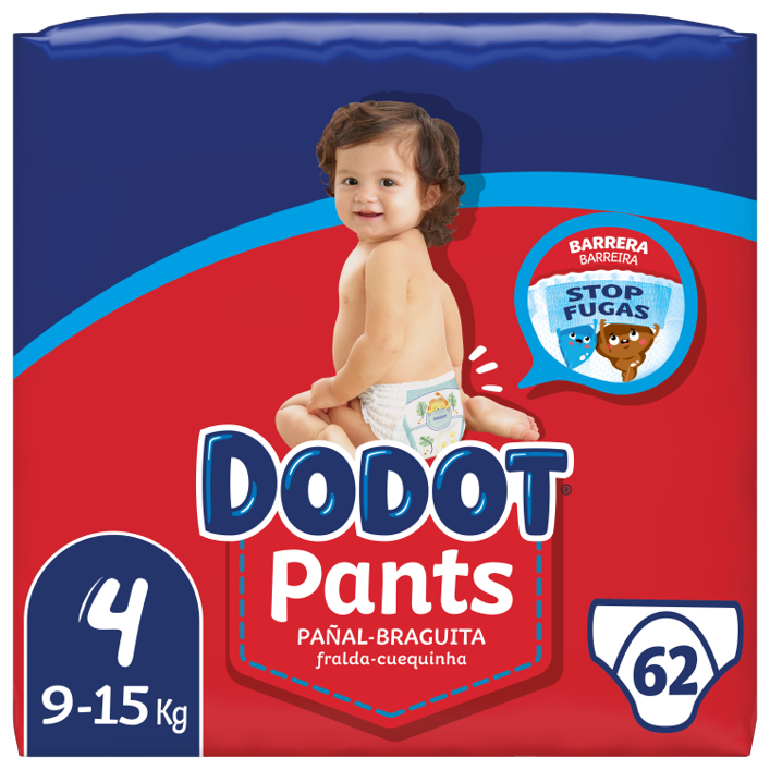 Dodot Pants pañal braguita Bebé seco Jumbo Pack tallas, 4,5,6.