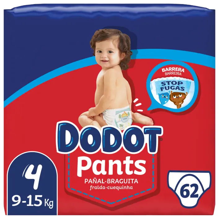 Dodot Pants pañal braguita Bebé seco Jumbo Pack tallas, 4,5,6. - 1