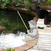 Estatua De Jardín Chico Pesca Resina Jardín Ornaments Divertido Escultura De Césped Decoración De Hogar 15*10cm - details 15
