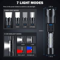 Interior de Bajo lúmenos recargable,paquete de 2,linternas superbrillantes LED con 7Modos de Luz, IPX6 resistente a Agua - details 4