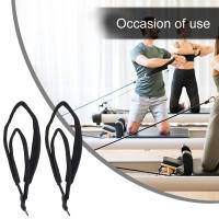 2pcs Anillas De Pilates Dobles Con Correas Para Pies En Negro Equipo De Fitness Reformer Con D-rings Bandas De Resistencia De Poliéster - details 7