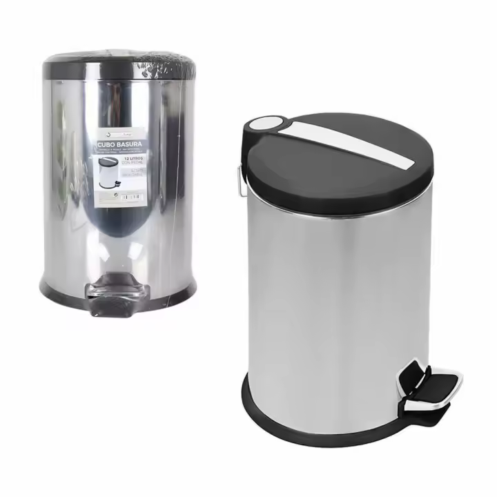 Cubo de basura Confortime Plateado Metal 4 Unidades 12 L 25 x 39 cm (25 x 25 x 39 cm) - 1