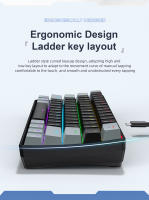 Teclado Mecánico De 61 Teclas APAYADO K61 RGB 60% Mini Portátil Para Gaming Con Switches Rojos/azules Negro Blanco Rojo/azul - details 7