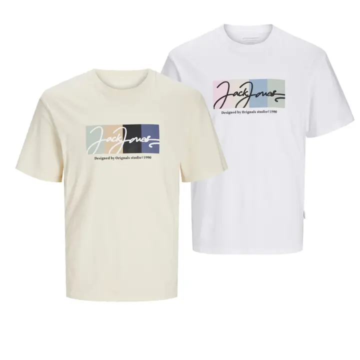 Jack & Jones Hombre Pack 2 Camisetas de Algodón de 180 grs Moda Hombre casual informal REF 262662 - 1