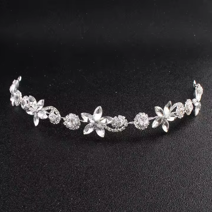 Accesorio De Peluca Para Novia Adorno Floral De Cristal Y Perla Para Mujer Joyería De Cabeza Para Fiesta Boda Regalo Para Novia Y Damas De Honor - 1