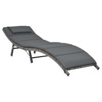 vidaXL Set de muebles de jardín plegables 3 pzas ratán sintético Sillas de Exterior Ideal para jardín, playa, piscina, terraza Tumbona Piscina Tumbonas Playa Tumbonas Jardín Exterior - details 2