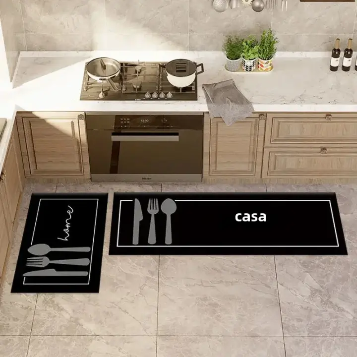 No Esmerilada De Cocina Para Piso Absorbente Y Antideslizante Para Dormitorio Sala De Estar Entrada De Baño Decorative De Pared Larga - 1