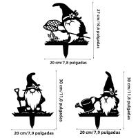 1pc Decoración De Jardín De Metal De Santa Y Silueta De Gnome Para Jardín Exterior Grande Inserto Para Valla De Jardín - details 1