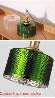Lámpara Colgante De Vidrio Con Estampado Verde E27 Para Restaurante Cocina Comedor Café Lámpara Colgante Para Dormitorio Con Cepillo De Acero - details 21