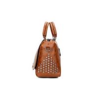 Bolso Vintage de cuero PU para Mujer, Bandolera de hombro con Remaches, de diseñador, de lujo, con almohada - details 11