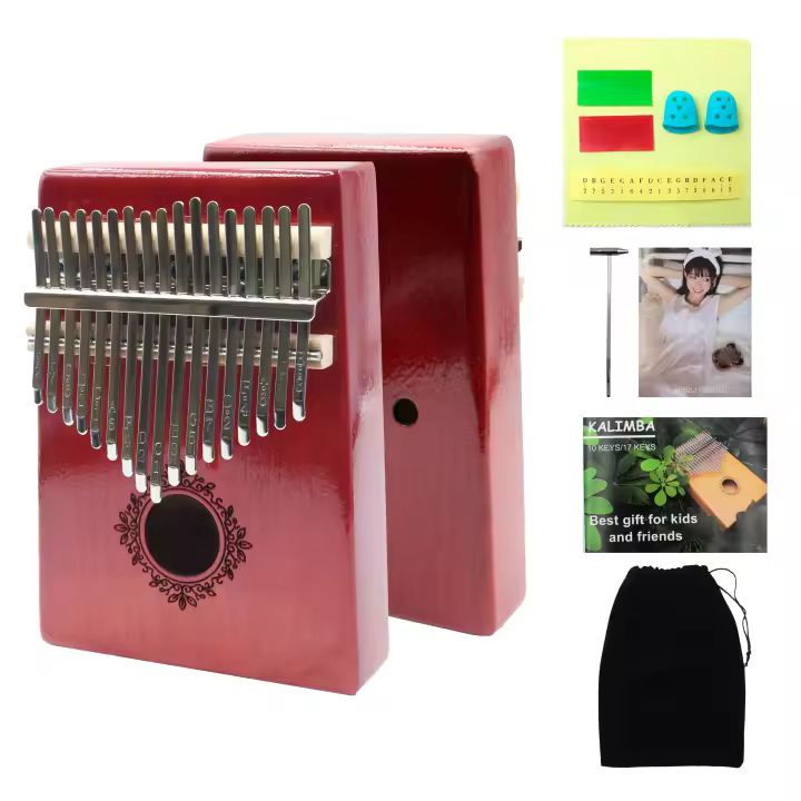 Piano De Uso De Uña Kalimba De Madera De Mahogany De Alta Calidad Portátil Para Niños Con Accesorios Regalo De Navidad 17/21 Teclas - 1