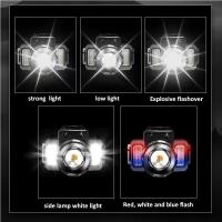 Linterna Frontal Recargable USB Super Brillante Con 5 Modos De Iluminación Pantalla Digital Para Pesca Al Aire Libre Y Camping - details 7