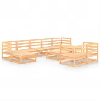 VIDAXL conjunto de muebles de exterior marrón madera fabricado en madera maciza de pino - 1