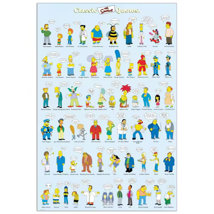 Decorative Panel de Cuadros animados, Lito para Colgar. Los Simpsons-Cita Clásica-Cm 60x85 - 1