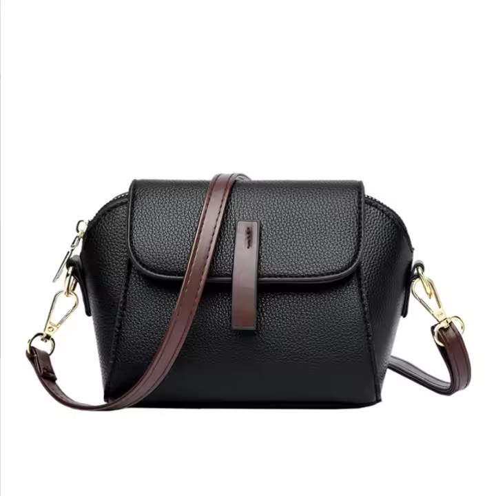 Mini flap messenger bag, fashionable solid color shoulder bag, women's daily commuting PU wallet, coin purse women's casual bag - 1