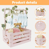Cesta De Almacenamiento Para Bebé De Madera Con Manija Cesta De Regalo Multifuncional Para Niños Y Niñas Nuevos Padres Decoración De Baño Y Dormitorio - details 13