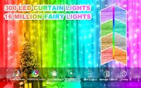 Cadena De Luces LED Para Cortinas RGBIC Con Enchufe USB Y Control Remoto Bluetooth APP Iluminación Para Decoración De Habitaciones IP65 Impermeable - details 0