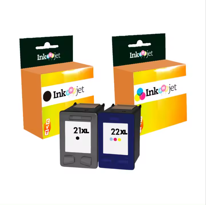 Pack Cartuchos de Tinta HP 21XL y 22XL Compatibles - Alta Calidad - 1