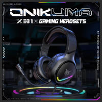 Auriculares De Juego ONIKUMA X31 Con Iluminación RGB Y Sonido Surround Over-Ear Para PC PS5 PS4 Xbox Cableado Compatible Con Plataforma De Gaming - details 0