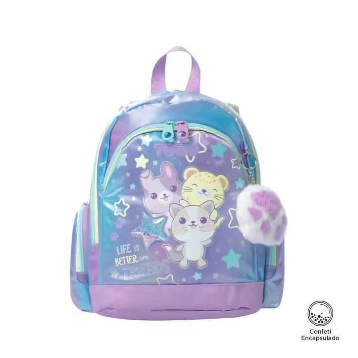 Totto Mochila infantil  Friends -Dimensiones:24 x 32 x 12 cm-Material: poliester - 1