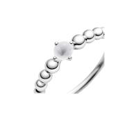 Pandora 198867 C04 Anillo de Mujer Blanco Lechoso Metal Perlas Plata, Viene con El embalaje de Caja de Giunte original. - details 2