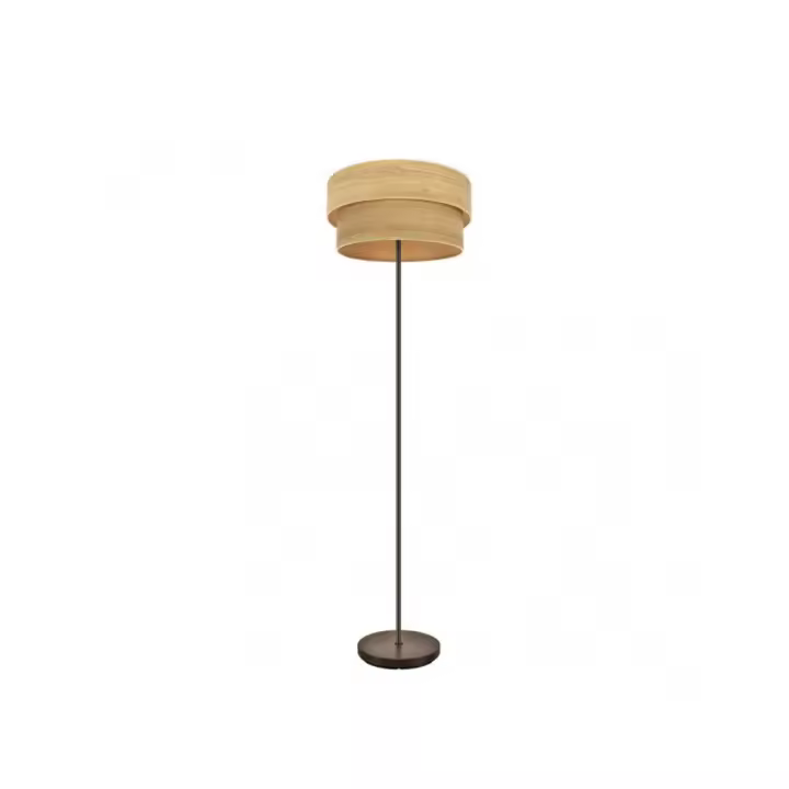 Fabrilamp - Pie Salon Doble Smile 1xe27 Marron/madera Clara 162x40x40 Cm - 1