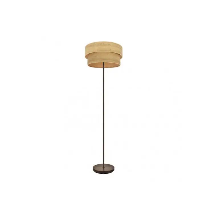Fabrilamp - Pie Salon Doble Smile 1xe27 Marron/madera Clara 162x40x40 Cm - 1