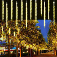 Luces De Lluvia Solar Meteórica Al Aire Libre Con 8 Tubos 192/288 LEDs Luces De Cadena Para Decoración De Jardín Árbol Y Fiesta Navideña - details 6