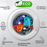 6PCS Pelotas De Lana Para Secadora Reutilizables Softener De Tela Natural Reemplaza Las Hojas De Secadora Para Máquina De Lavar Ropa - details 2