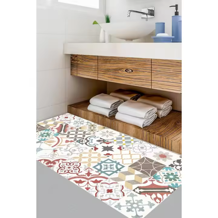 VINILIKO, Alfombra de vinilo Azulejos vintage 4   50x100 - 1