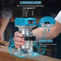 Recortadora eléctrica para carpintería, máquina de recorte sin escobillas, enrutador de madera, fresadora, grabado, ranuradora para batería Makita de 18V, 18000rpm Recortadora eléctrica para carpintería - details 1