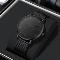 DEYROS Reloj De Cuarzo Para Hombre Estilo Casual Sencillo Y Elegante Set De 4 Piezas Color Negro Regalo Ideal Para Cumpleaños - details 1