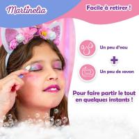 Martinelia Paleta de Maquillaje Holográfico Sirena 3D - 52 Sombras de Ojos, 8 Brillos de Labios, 6 Rubores y Bronceadores, Aplicadores y Cepillos - details 3