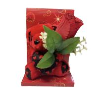 Regalo Niña San Valentín NO - Cúpula Corazones Oso Teddy Taza Café Flor Rosa - details 1