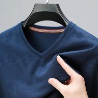 Camiseta Hombre Verano 2024 Cuello V Corta Transpirable Con Capucha Top Casual De Poliéster Para Primavera Y Verano - details 2