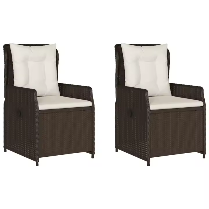 Sillones reclinables de Jardín 2 UDS sintético Marron - 1