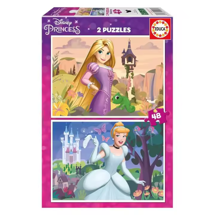 Puzzle Disney Princess dibujo de Rapuncel y Cenicienta Educa Borras 19997 - 1
