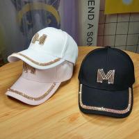 Gorro De Béisbol Para Mujer Con Rhinestones Dorados Brillantes Negro Blanco Moda Algodón Ajustable Estilo Hip Hop - details 2
