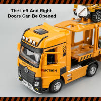 Vehículo De Transporte De Ingeniería 1/32 Juguete De Coche De Aleación De Metal Con Luz Y Sonido Para Niños Regalo Camión Doble Capa Para Niños Juguete De Coche Retroductor - details 4