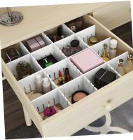 Pack de 3 paquetes x 2 unid. Separadores de cajones ajustables con hebilla fija, Divisores recortables, 42.3x10cm, Organizador cajon para calcetines, ropa interior, maquillaje, cocina, dormitorio, tocador, Blanco (2 piezas por paquete) - details 2