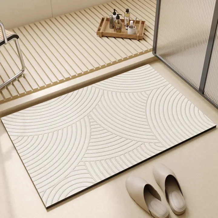 Alfombra de baño absorbente/alfombra de baño de microfibra de diatomita/alfombra de baño súper absorbente de cuatro capas para puertas de baño, alfombra de baño lavable (versión mejorada) - 1