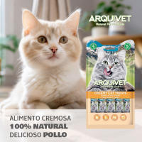 Chuches para Gatos, 5 unidades en Bolsa, Snack Liquido con Pollo, Arquivet, Golosina Natural para los Felinos - details 1