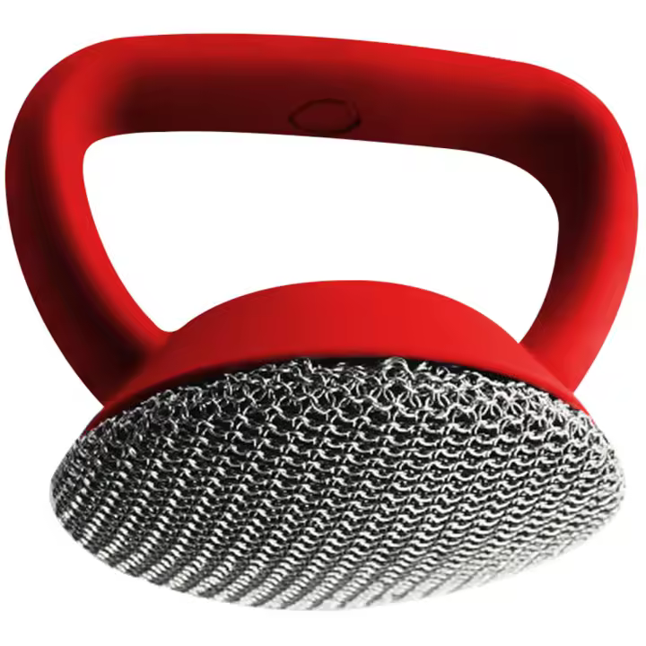 Escobilla De Hierro Fundido Con Manija Y Alambre De Acero 316 Escobilla Redonda De Cadena Para Limpieza Ecológica Y Duradera - 1
