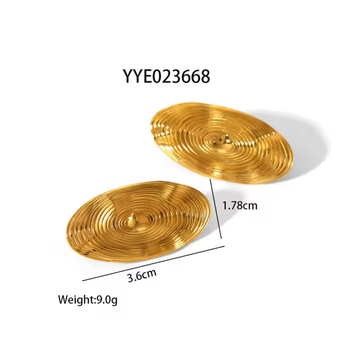 Encanto Pendientes de tuerca ovalados geométricos con rosca, perlas de imitación, acero inoxidable chapado en oro, elegantes y encantadores, regalos de joyería para mujer - 1