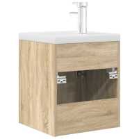 vidaXL Mueble de baño con lavabo incorporado y grifo roble Sonoma - details 5