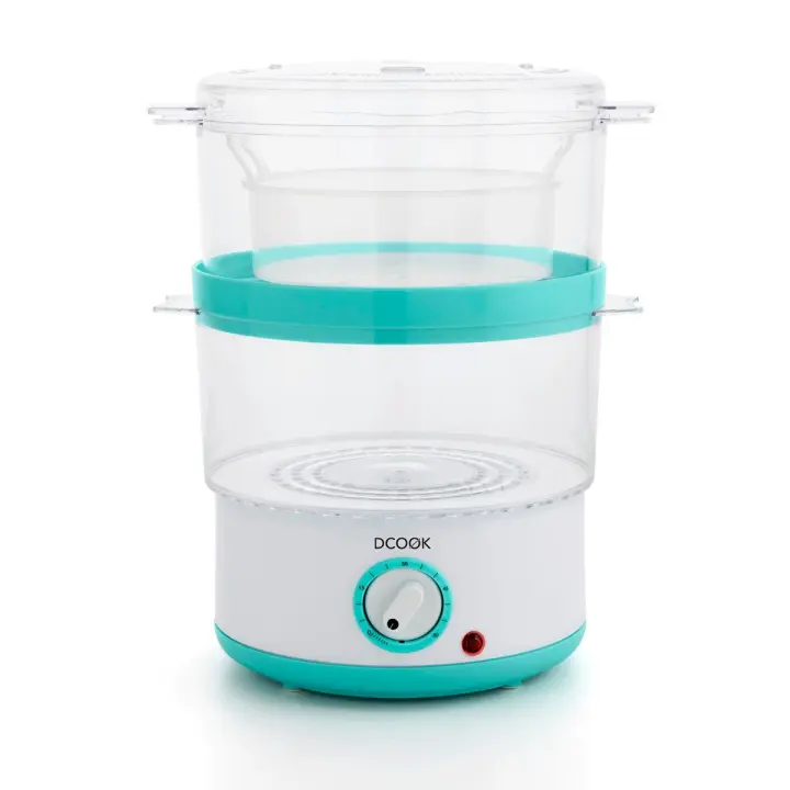 Vaporera Cocina Sana con 2 alturas, Capacidad de 3,5 L, Depósito de agua 500 ml, Incluye Recipiente para Arroz o Salsas, Temporizador hasta 60 Minutos, 400 W, Dcook, Vaporera Electrica doble cesta, Cocina saludabre sin humo - 1