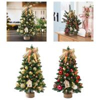 Árbol De Navidad De Escritorio Realista 45cm Adorno De Festividades Para Hogar Oficina Dormitorio Barra Decoración De Navidad Artificiales - details 3