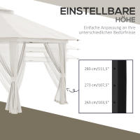 Outsunny Pabellón plegable 4x4m, Pabellón de Jardín plegable con Protección UV y Paredes de Malla, Doble Techo, resistente a la intemperie y color gris oscuro. - details 2