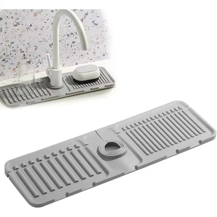 Alfombrilla Protectora para Grifo de Cocina de Silicona - Gris - 1